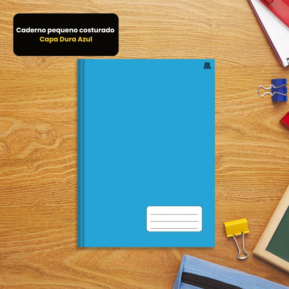 Caderno Pequeno Costura Manual Capa Dura Azul Notebook Portatil Anotacoes Estudo Trabalho