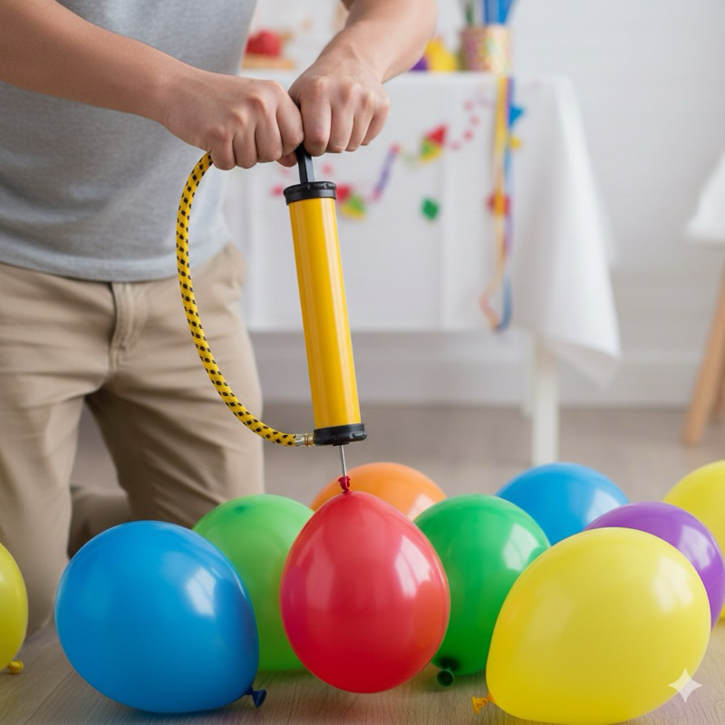Bomba de Ar Manual Inflar Encher Bolas Balões de Festa Bóias Infláveis Brinquedos Portátil Leve Fácil Transportar