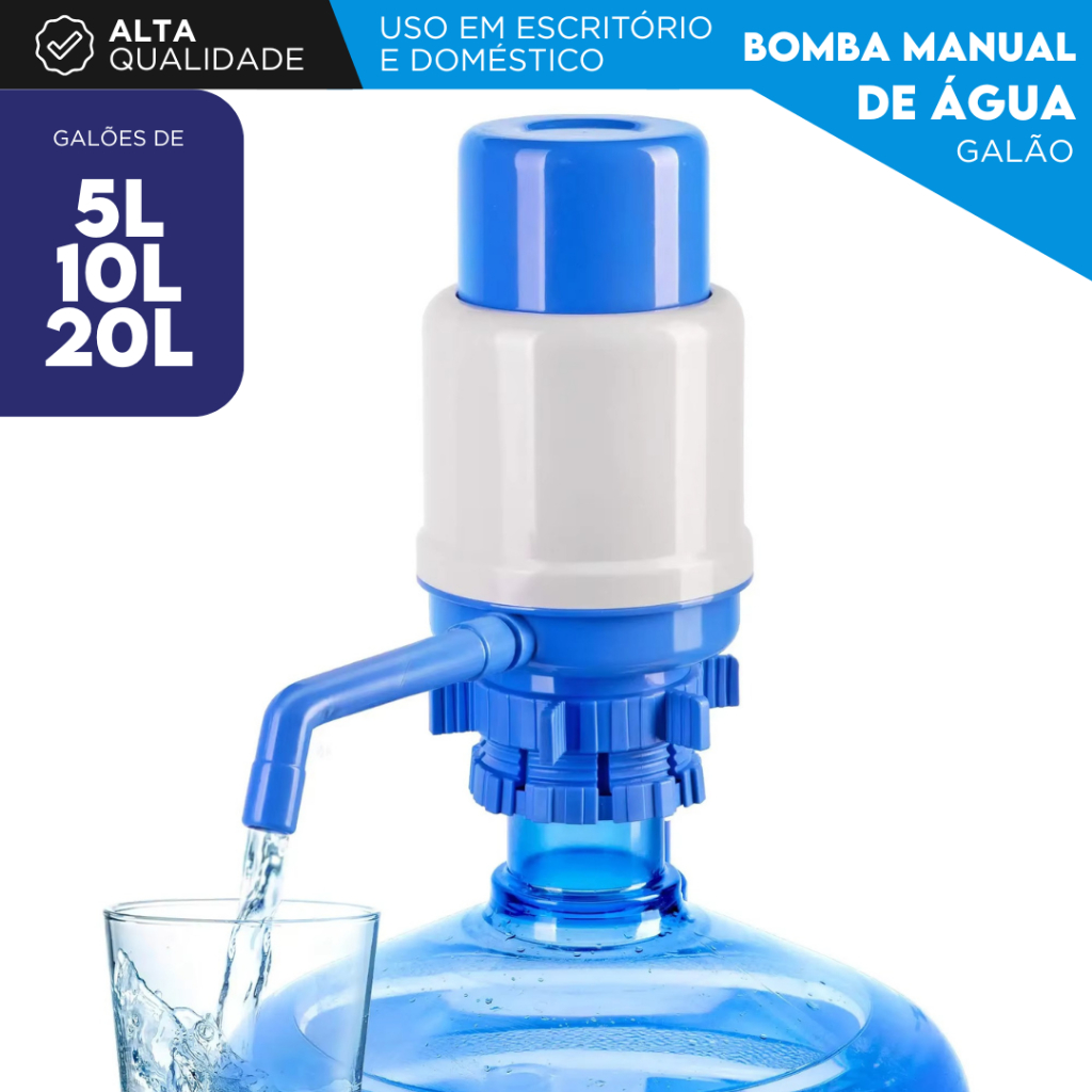 Bomba Manual de Água Portátil para Galão 5L 10L 20L Fácil de Usar Para Uso Domestico e Escritório MZ