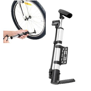 Bomba De Ar Manual com Suporte Multiuso Com Bicos Fino e Grosso Portátil com Pedal e Adaptador