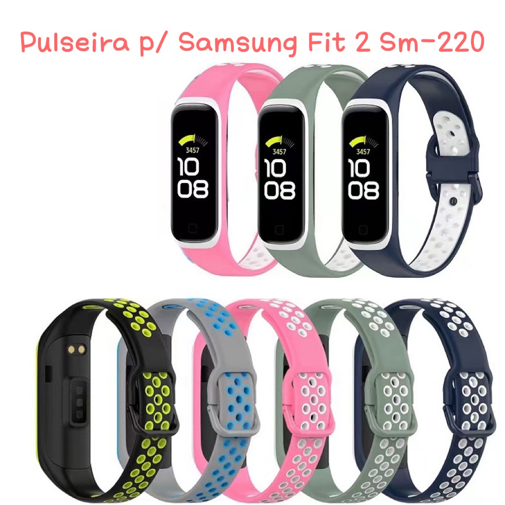 Pulseira Sport Com Furo Silicone para Smartband Samsung Galaxy Fit 2 Sm-R220