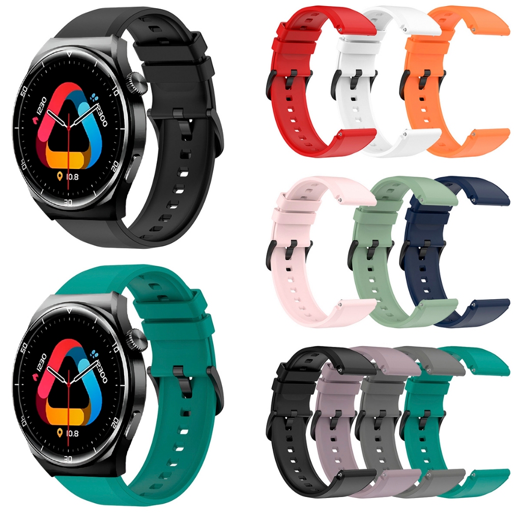 Pulseira 22mm Compativel Com Smartwatch QCY GT2 S3 em Silicone ajustavel macia