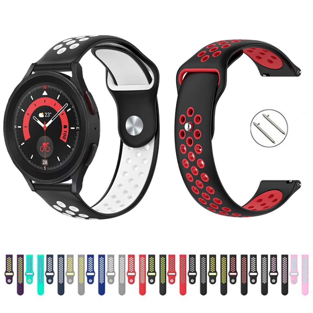 Pulseira 20mm de silicone esportiva para Smartwatch Galaxy Watch 5 pro 45mm de Engate Rapido