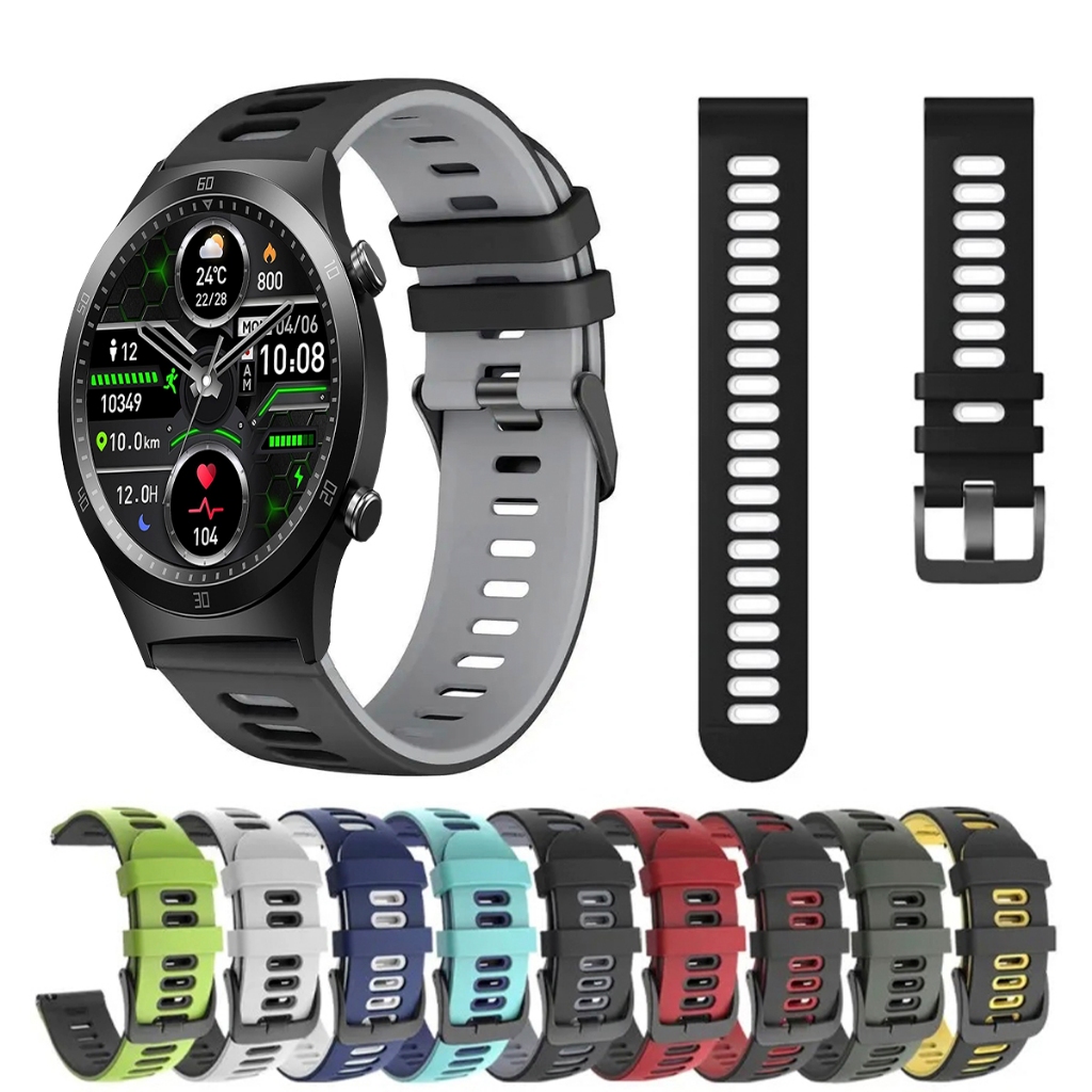 Pulseira 22mm de silicone SPORT para Smartwatch Tranya S2