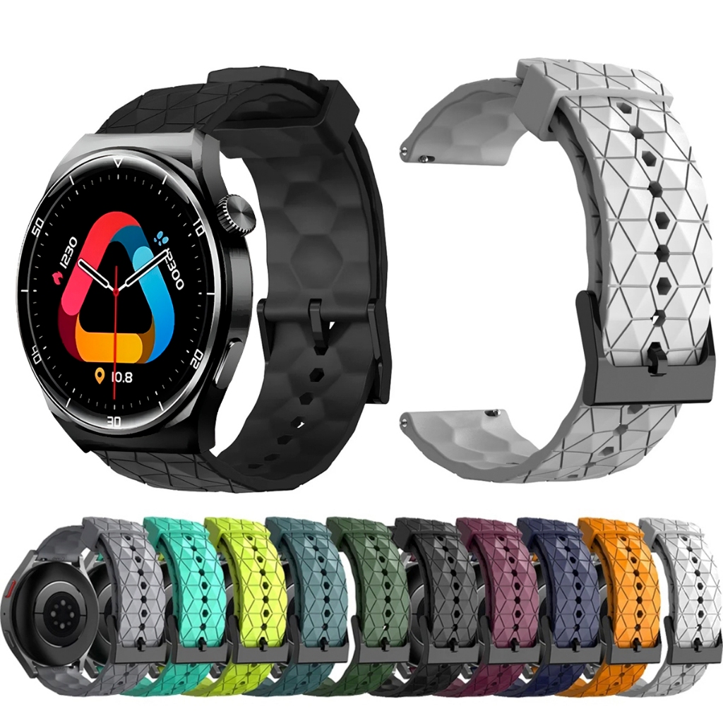 Pulseira 22mm de silicone GEOMETRICA para Smartwatch QCY GT2 S3
