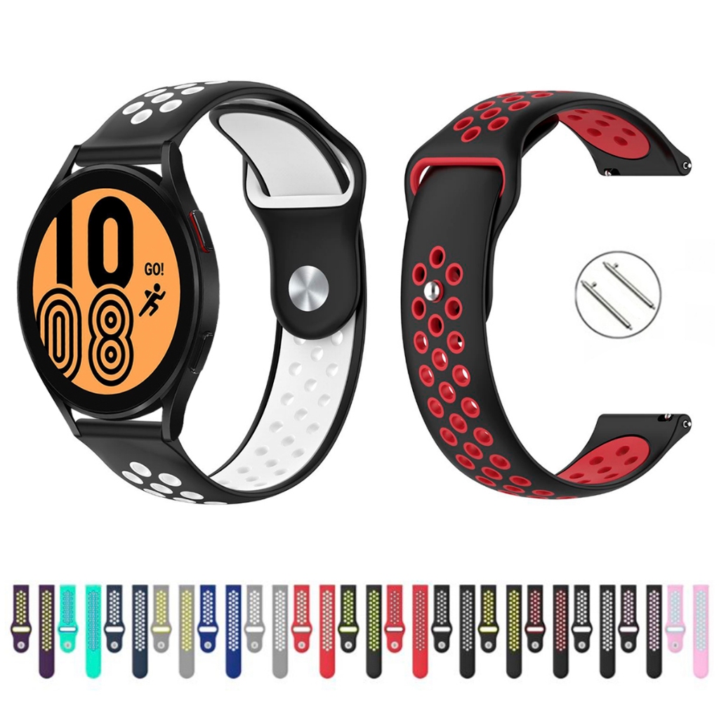 Pulseira 20mm de silicone esportiva para Smartwatch Galaxy Watch 4 40mm e 44mm de Engate Rapido