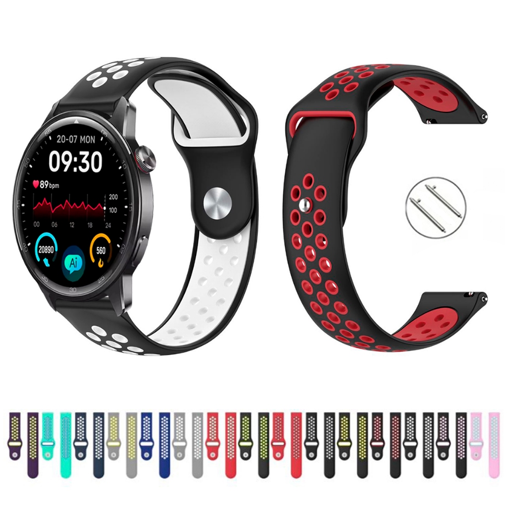 Pulseira 22mm de silicone esportiva para Smartwatch Realme Watch S2 de Engate Rapido