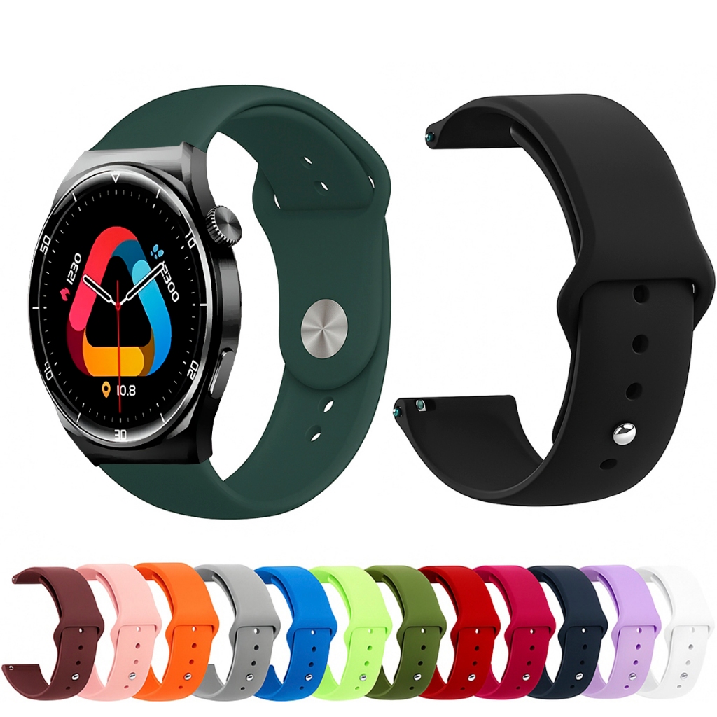 Pulseira 22mm de silicone LISA para Smartwatch QCY GT2 S3