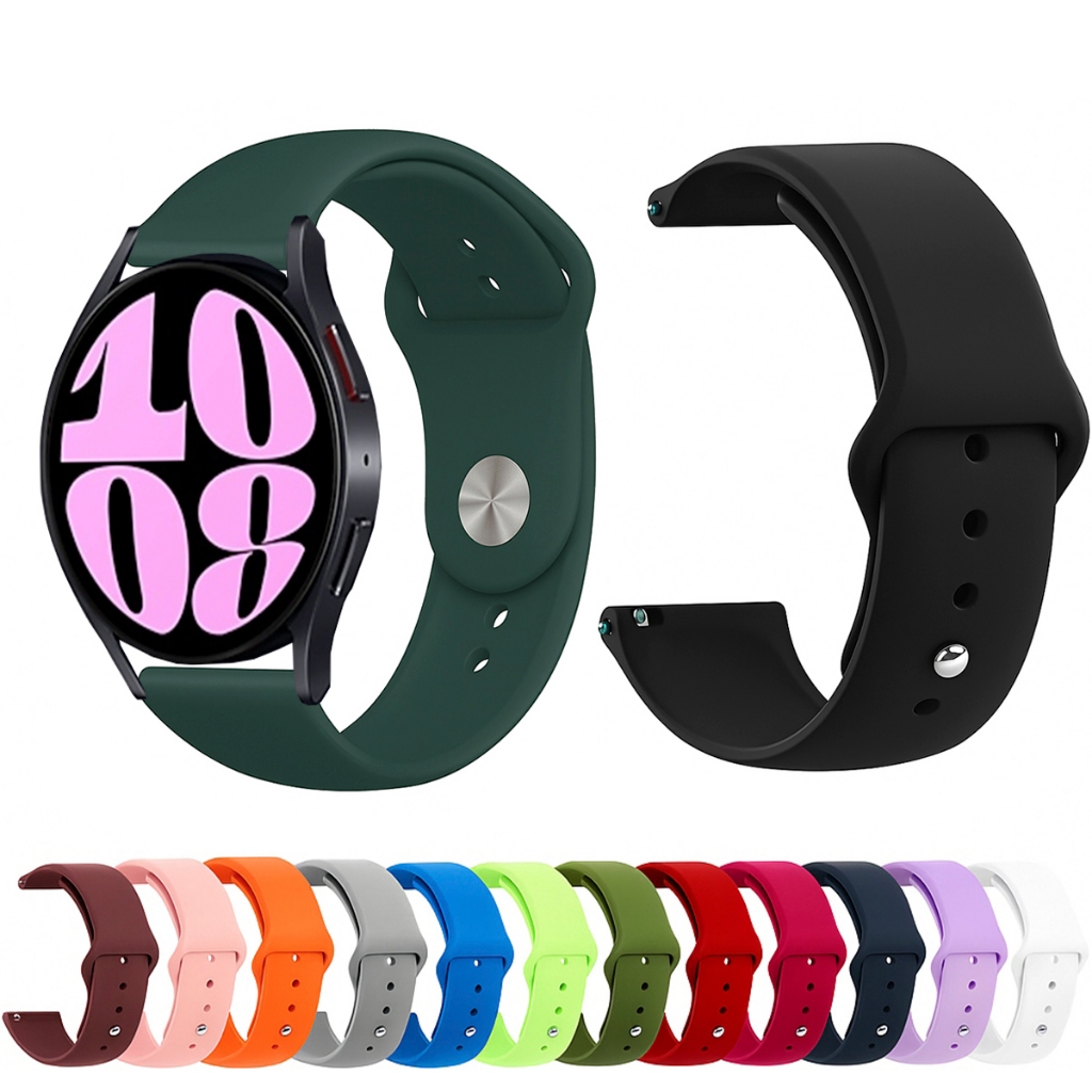 Pulseira 20mm de silicone LISA para Smartwatch galaxy watch 6 44mm e 40mm