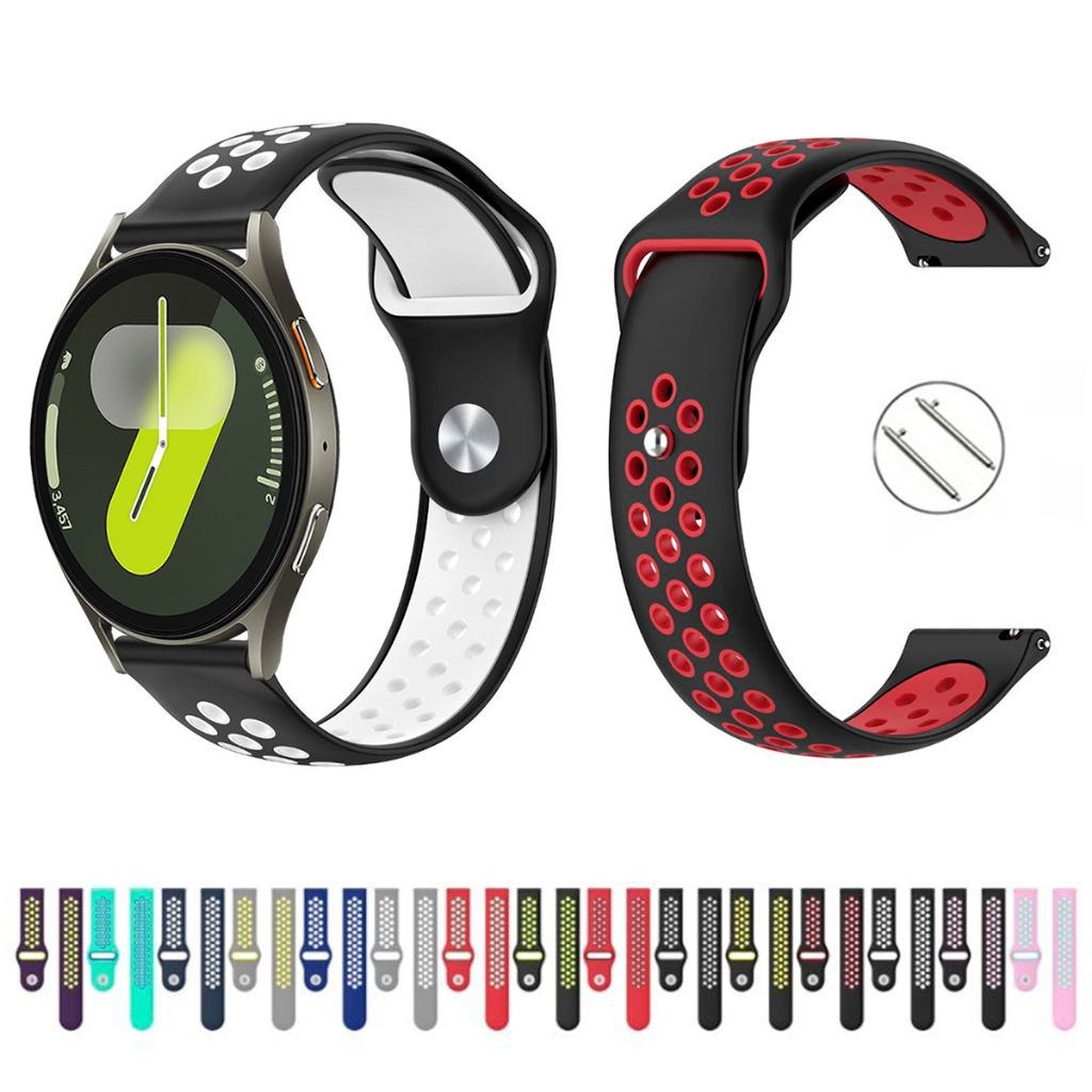 Pulseira 20mm de silicone esportiva para Smartwatch Galaxy Watch 7 40mm e 44mm de Engate Rapido