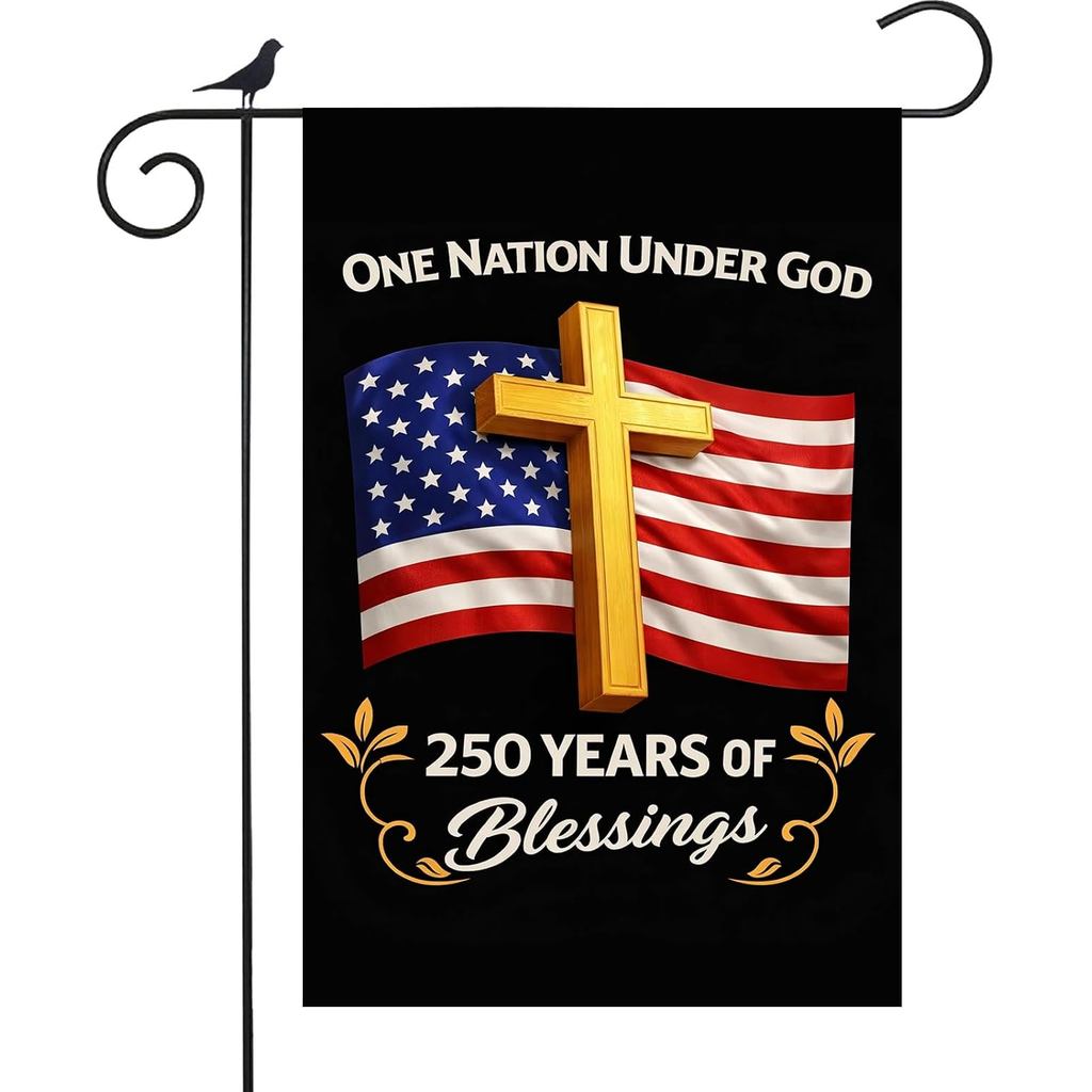 18x12 inch 4th of July US Birthday American Garden Flag, 250 Years of Blessings Double Sided 250th America Anniversary P