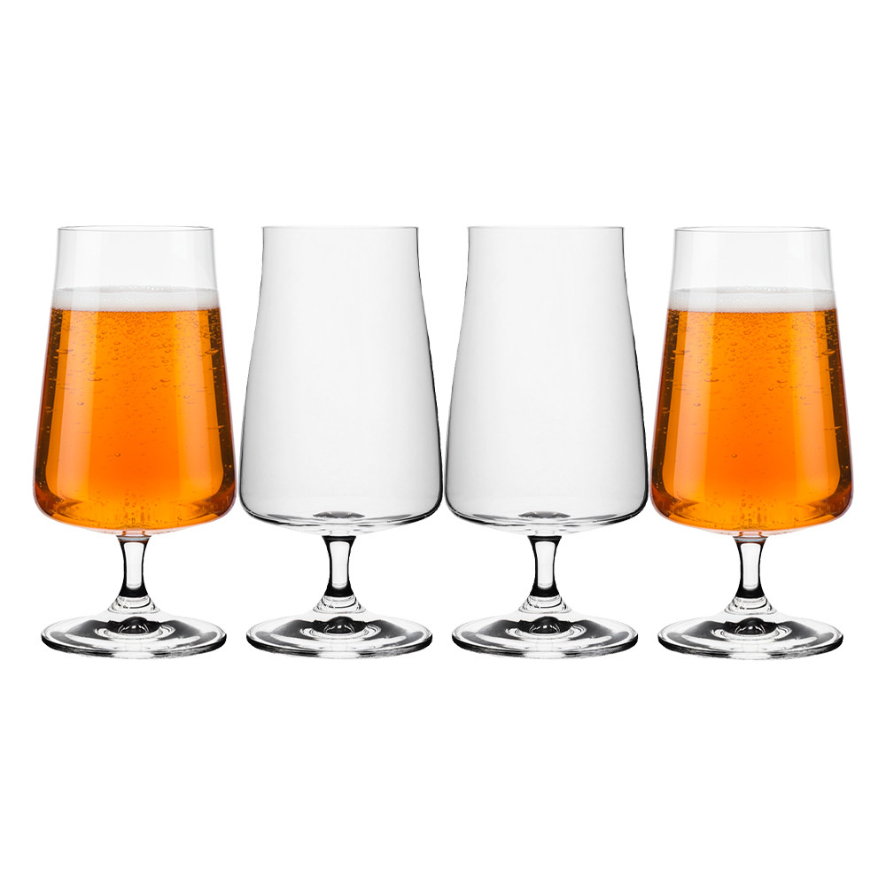 Jogo 4 Taça de Cerveja Chopp Bohemia Cristal Ecológico Titanium Alex 380ml Crystalex Wolff