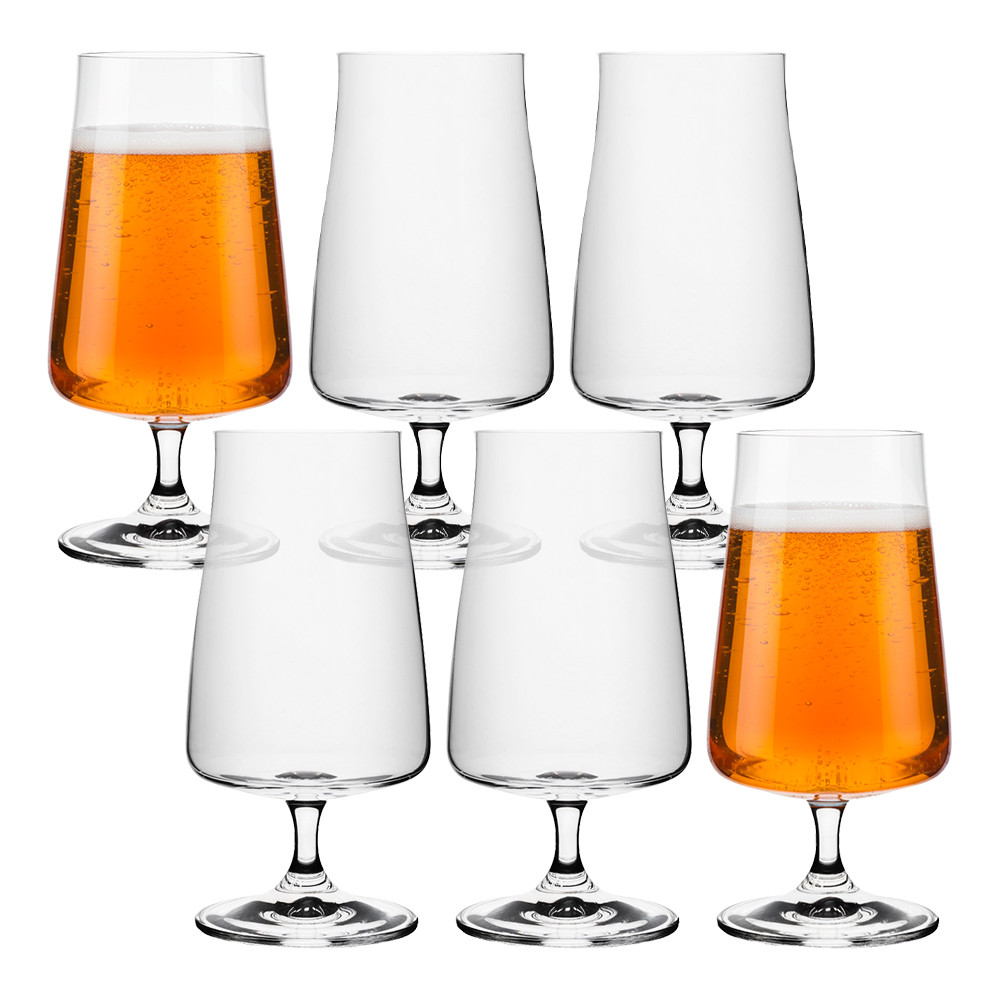 Jogo 6 Taça de Cerveja Chopp Bohemia Cristal Ecológico Titanium Alex 380ml Crystalex Wolff