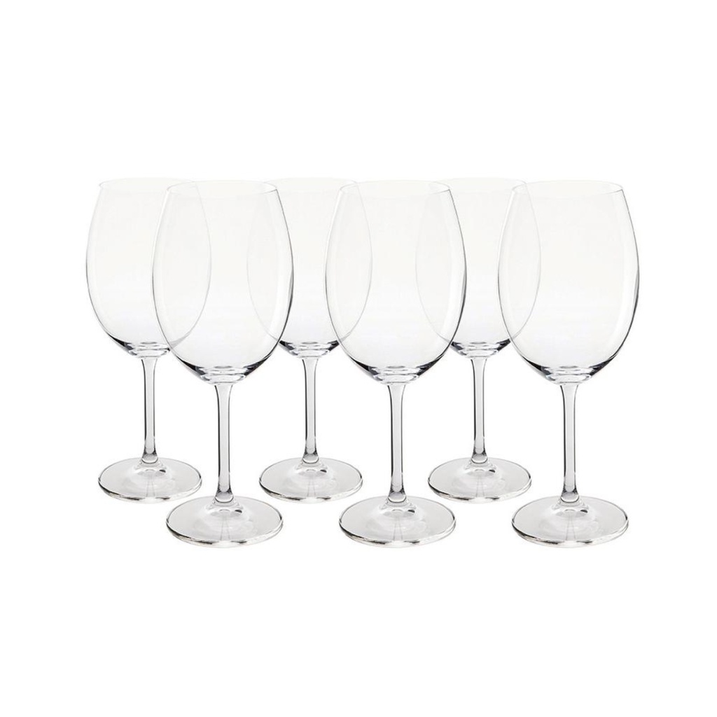 Jogo 6 Taças Vinho 580ml Cristal Titanium Bohemia Cristalyte