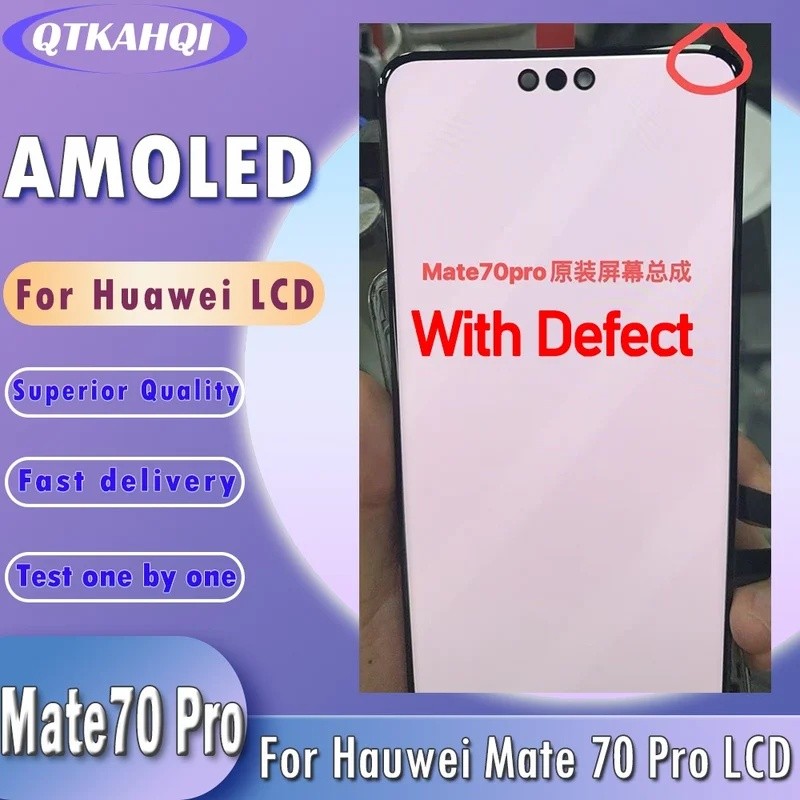 6.9 " Defeito AMOLED LCD Para Huawei Mate 70 Pro Tela De Toque Digitador Assembléia Substituição Mate70