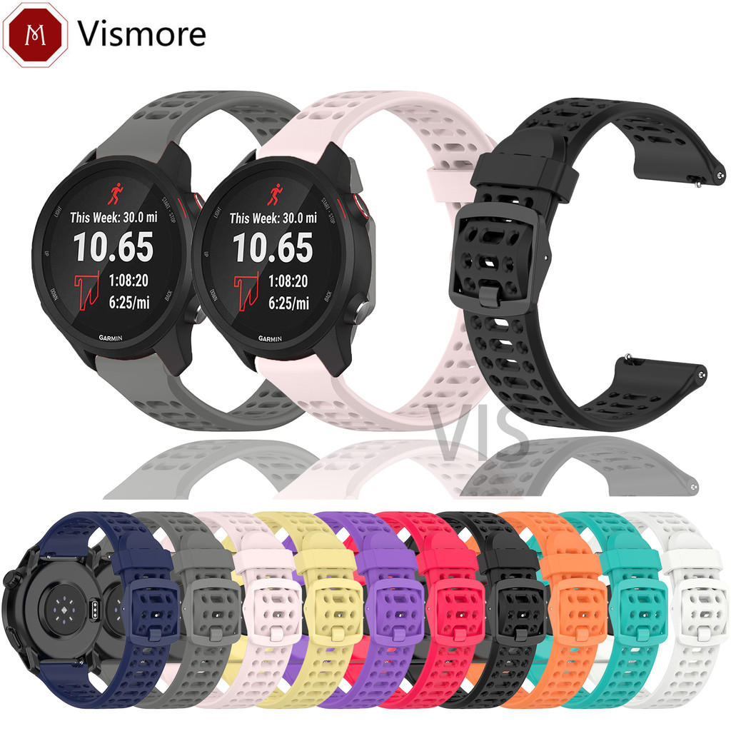 Pulseira De Silicone Respirável De 20 Mm 22 Para Garmin Forerunner 265 255 70 170 255S/265S 245 645 55 158 165 Música 24