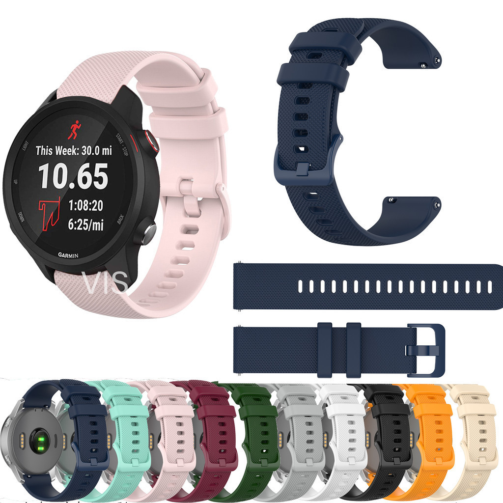 Pulseira De Silicone Macio De 20mm 22mm 18mm Para Garmin Forerunner 265 255 245 645 55 158 165 255S 265S Música 245M 645