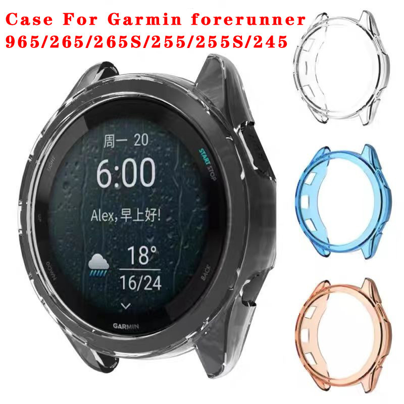Capa da caixa para Garmin Forerunner 965 265 265s 255 255s 245 245m bumper protetor Smart Watch macio proteção TPU meia embalagem shell
