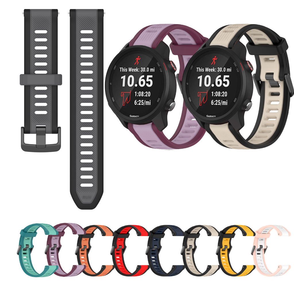 Pulseira De Silicone De 18mm 20mm 22mm Para Garmin Forerunner 265 255 245 255S 265S 245M 645 645M 55 158 165 Música 70/1