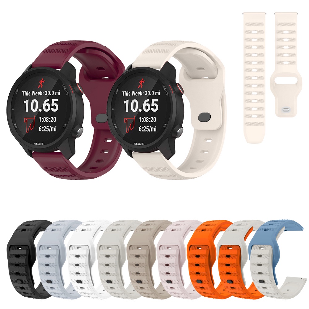 Pulseira De Silicone De 18mm 20mm 22mm Para Garmin Forerunner 265 255 245 255S 265S 70/170 245M 645 645M 55 158 165 Músi
