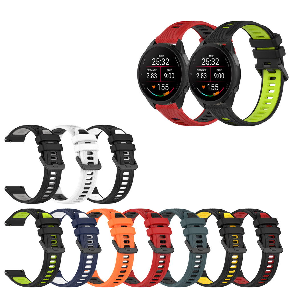 Pulseira De Relógio De Silicone Macio , 18mm 20 22 , Para Garmin Forerunner 70/170 265 255 245 255S 265S 245M 645 645M 5