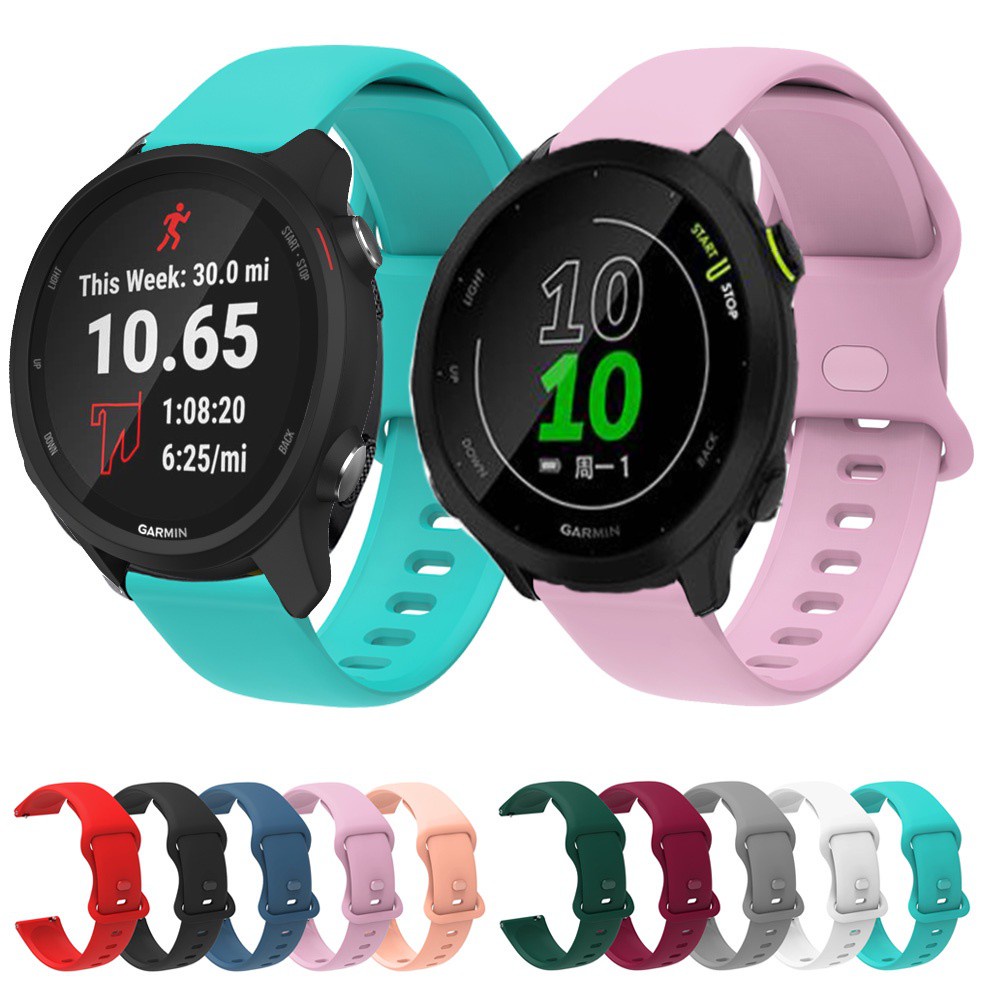 Pulseira De Silicone De 20mm Para Garmin Forerunner 55/158/245/245M/645/Venu/Vivoactive 3 SQ Música Smartwatch Relógio I