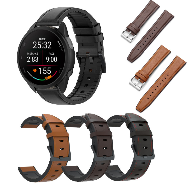 Pulseira De Couro E Silicone De 20 Mm 22 Para Garmin Forerunner 70 170 265 255 245 245M 645 645M 55 158 165 Música 970 5