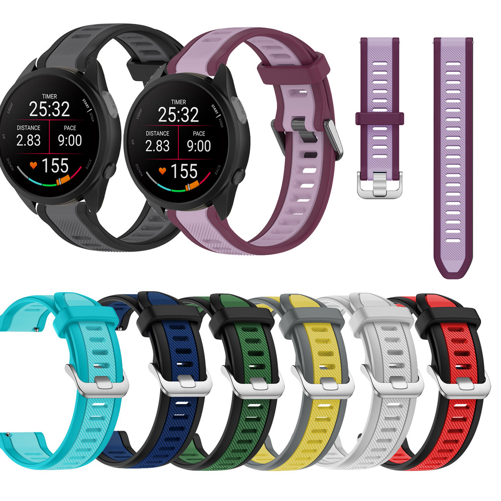 Pulseira De Silicone De 20 Mm 22 Para Garmin Forerunner 70 170 265 255 245 245 245M 645 645M 55 158 165 Música 970 570 4
