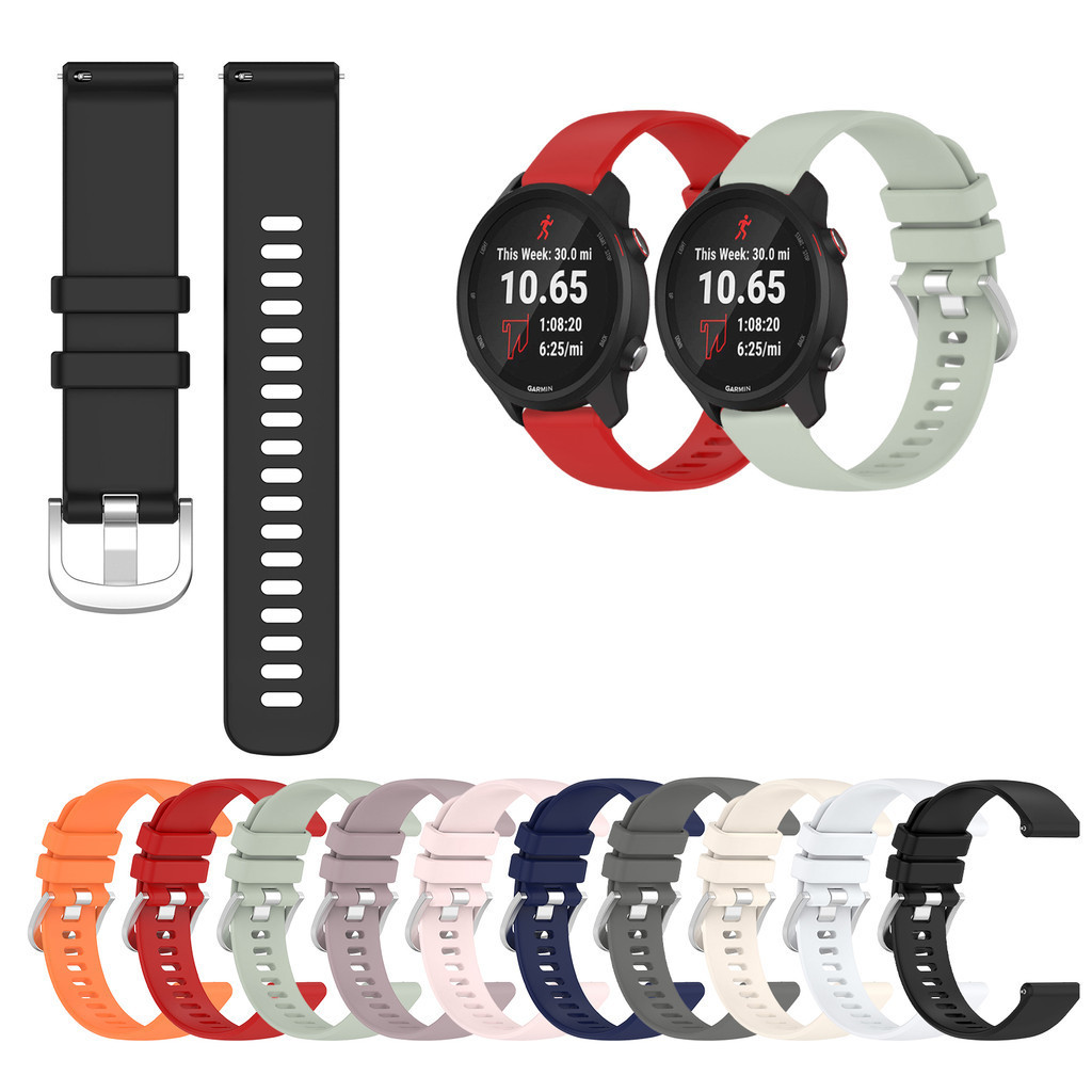 18mm 20 22 Pulseira De Relógio De Silicone Para Garmin Forerunner 265 255 70/170 245 255S 265S 245M 645 645M 55 158 165