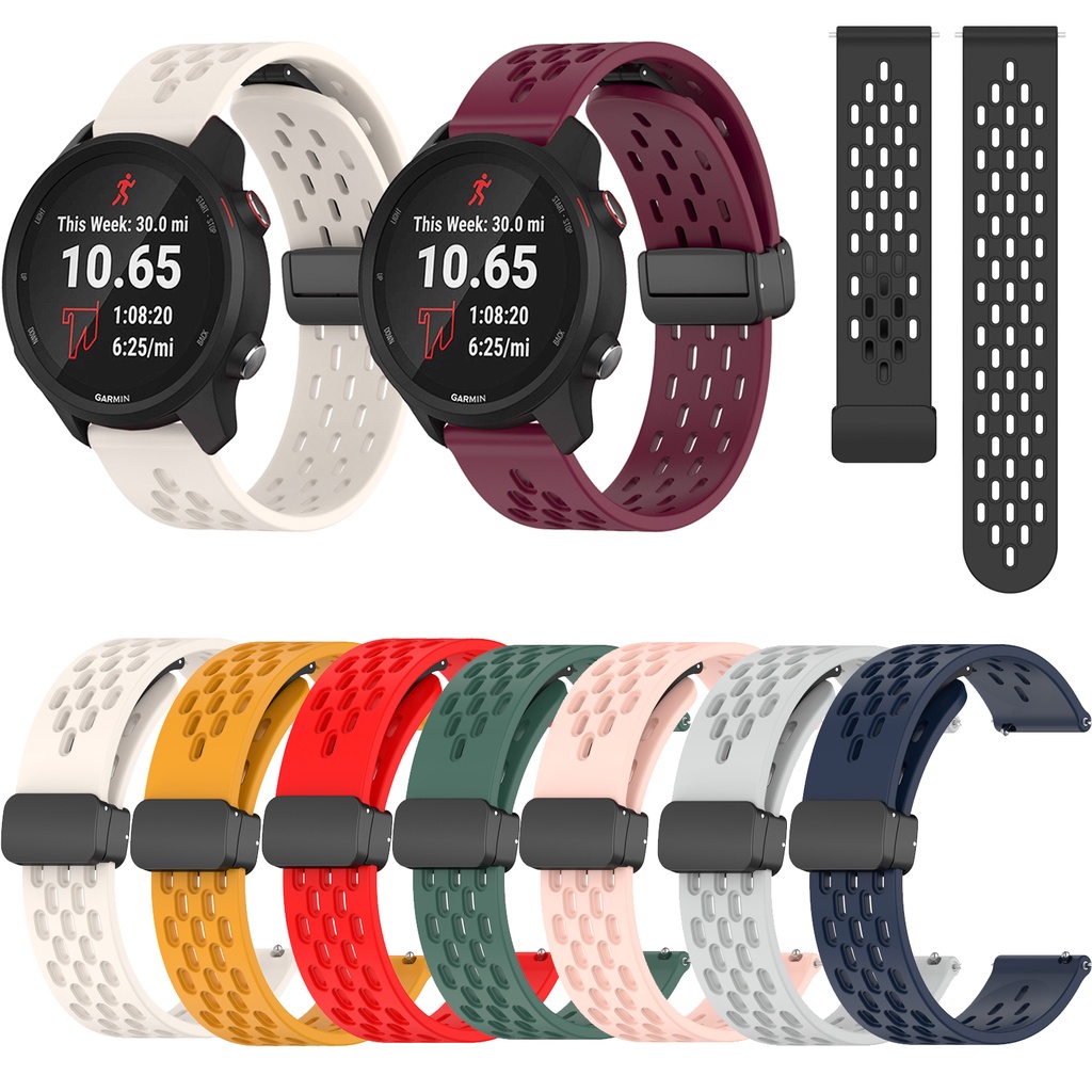 Pulseira De Fivela Magnética De Silicone Para Garmin Forerunner 70 170 265 255 245 645 55 165 158 Venu2 45mm Venu3 vivoa