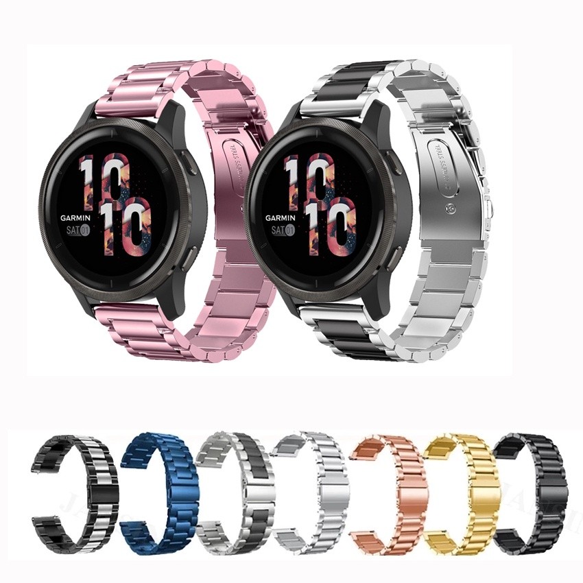 Pulseira De Metal De Aço Inoxidável , 18mm 20mm 22mm , Para Garmin Forerunner 265 255 245 255S 265S 245M 645 645M 55 158