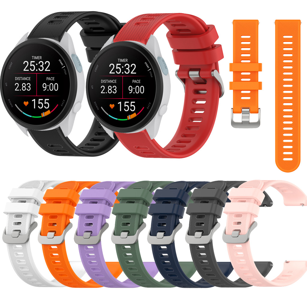 Pulseira De Silicone Para Garmin Forerunner 165 Música 265 255 245 245M 645 645M 55 158 970 570 42mm 47mm 70 170 Fecho D