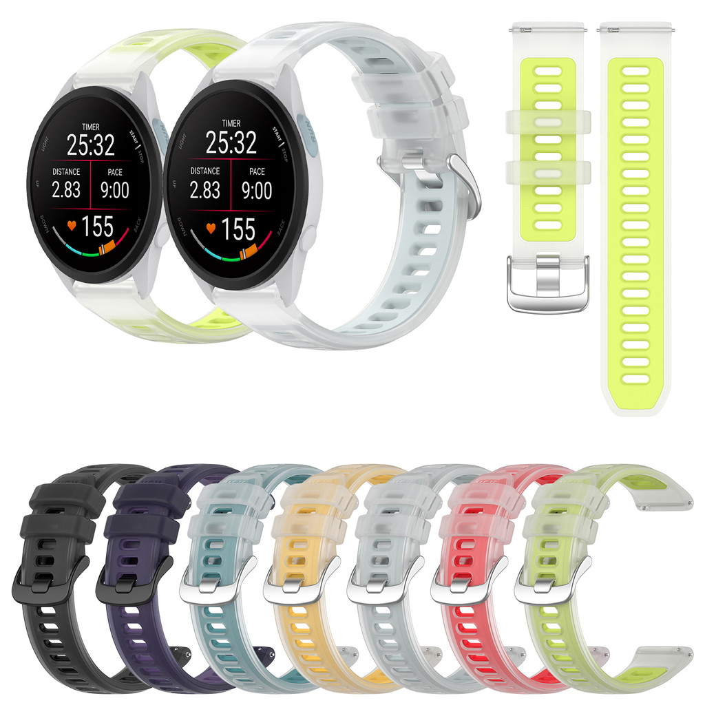 Pulseira De Relógio Colorida Gelatinosa De 20 Mm Para Garmin Forerunner 165 245 645 55 158 570 42mm 170 70 Vivoactive5 6