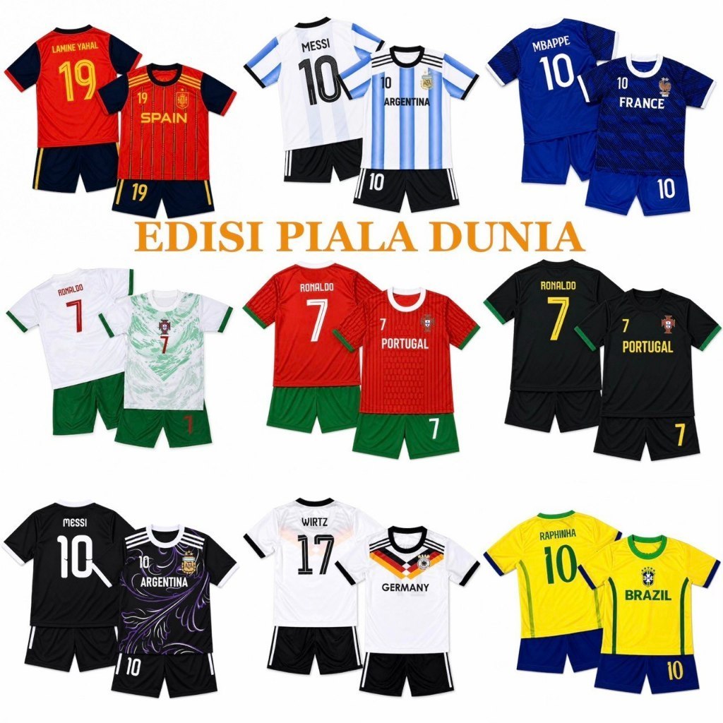 Mais Recente Conjunto De Camisa De Futebol Infantil Da Copa Do Mundo Para Idades De 6 Meses A 15 Anos/Unissex