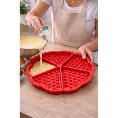 Forma Silicone Para Waffle 5 Cavidades Cozinha Antiaderente Resistente Assar Sobremesas