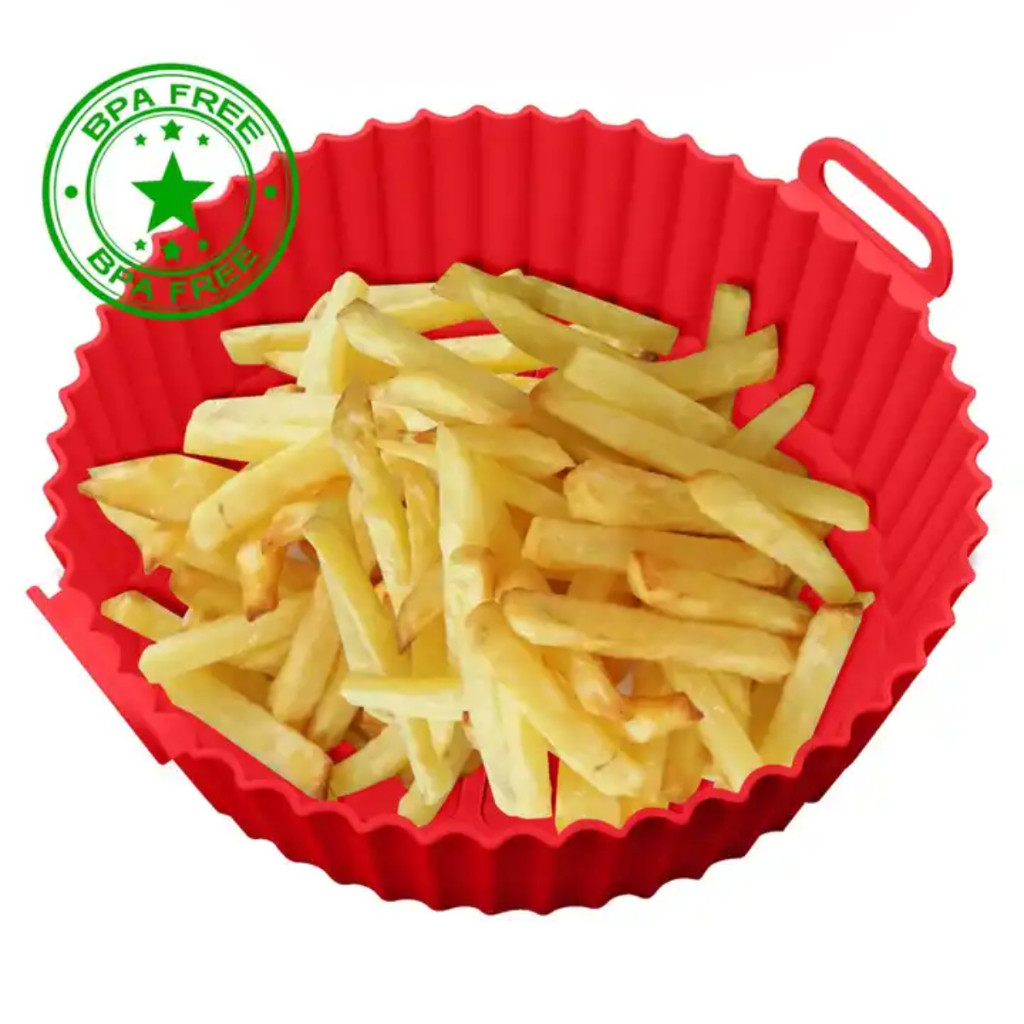 Forma de Silicone Air Fryer Antiaderente Assadeira Para Fritadeira Forno Microondas Reutilizável