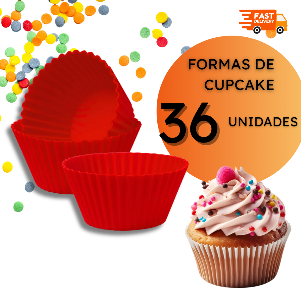 Forminhas de Silicone para Cupcake Mini Bolo Muffin Doces Formas Antiaderentes - 12, 24 ou 36