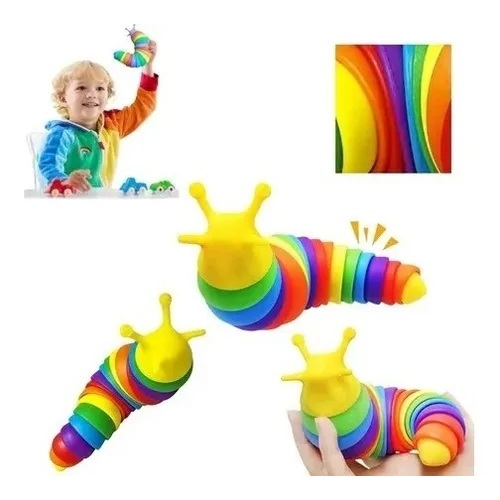 Lesma de brinquedo na ponta dos dedos, lesma lagarta, brinquedos 3D articulados