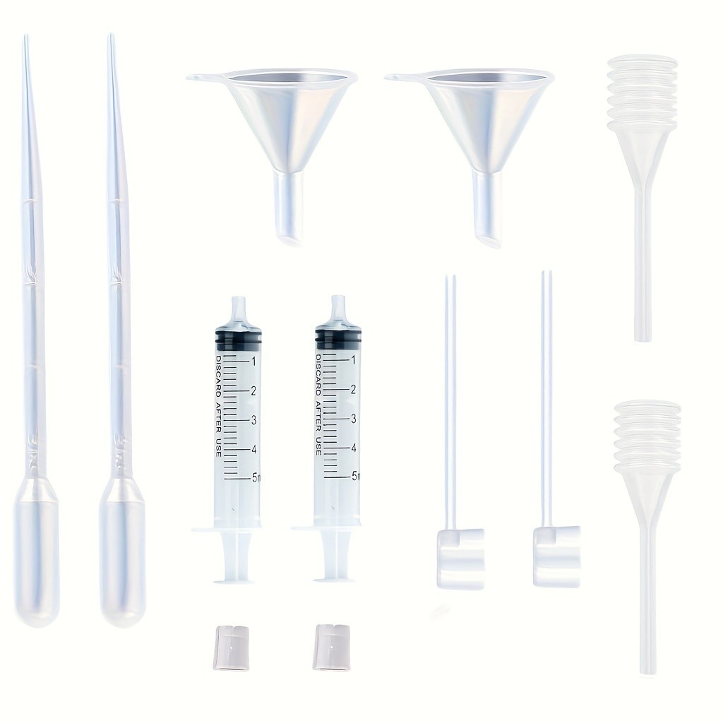 Conjunto Dispensador De perfume De 12 Peças-2 Seringas , 2 Pipetas Separadores Conversores Funis Com Mola