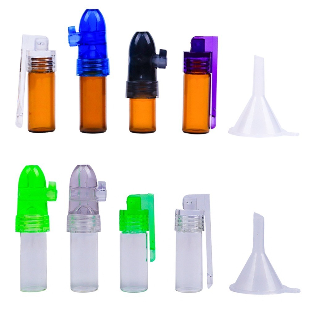 Conjunto De Garrafas De Armazenamento De Cosméticos De Vidro Transparente Marrom , 4 Unidades , Com Mini Funil , Recipie