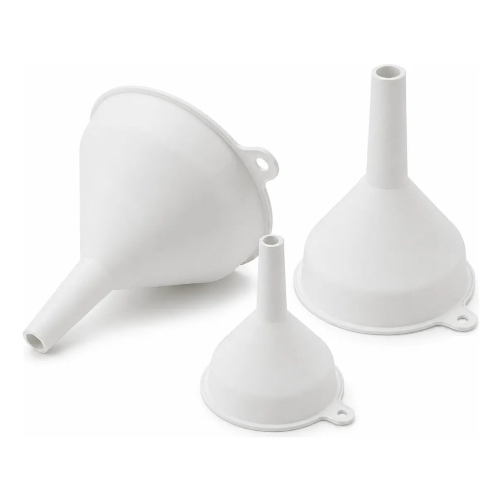 Conjunto Funis Plásticos P M G 3 Peças Multiuso Cozinha