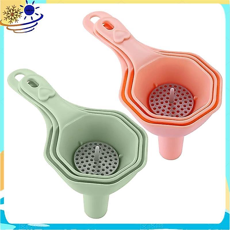 [Le's Shop] 2 Conjuntos De Pequenos Funil De Cozinha Multifuncional Com Filtro Embutido-Ideal Para Garrafas E Suco Em Co