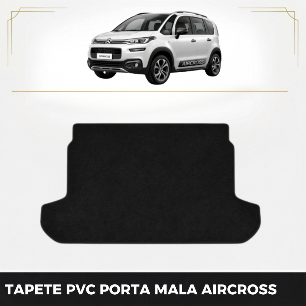 Tapete Porta Mala Flexivel  AirCross 2011 2012 2013 2014 2015 A 2020 Pvc Preto