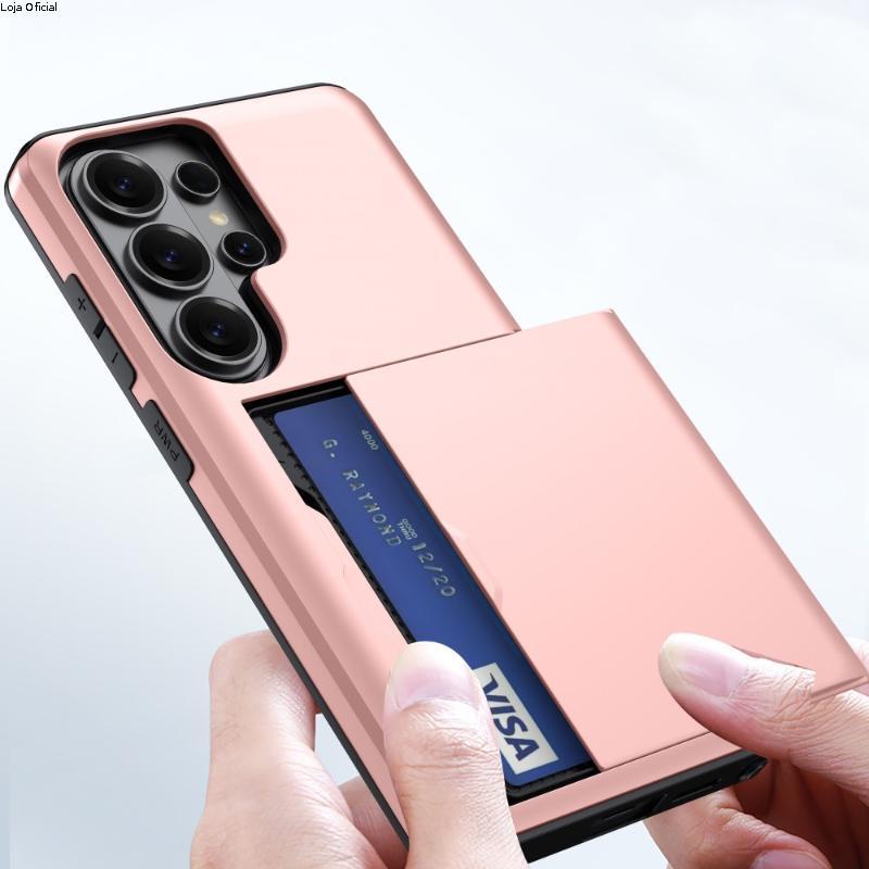 Capa de telefone de armazenamento de porta-cartões minimalista vem com capa deslizante Slot para cartão pode conter cart