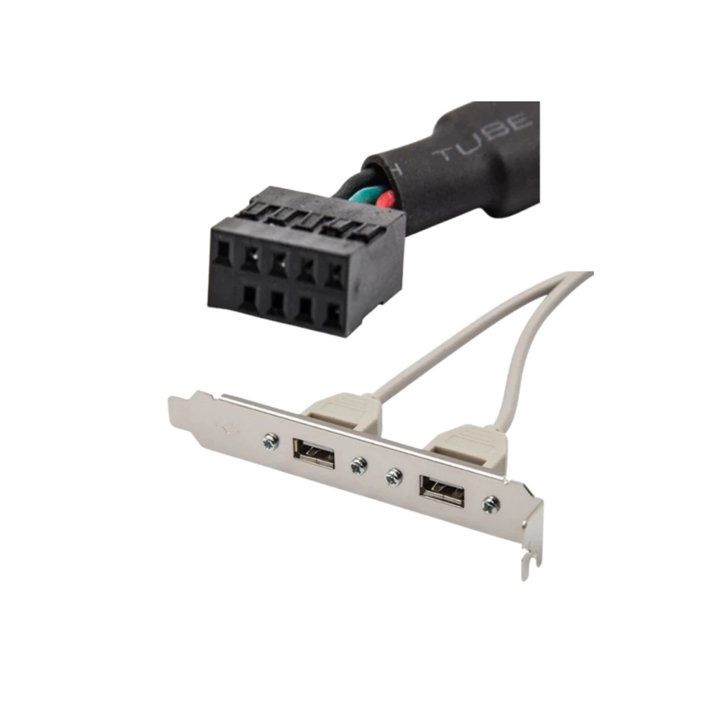 Painel Usb 2.0 Traseiro Com Espelho 2 Portas 9pinos