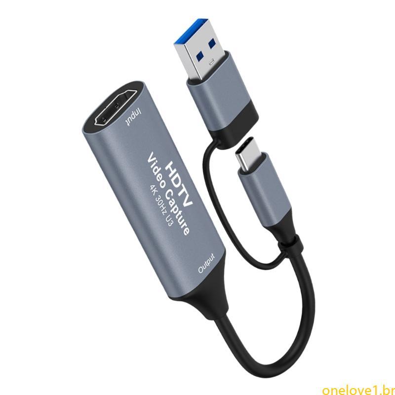 Placa De Captura De Vídeo De Jogo ONE Type C + USB Para HDTV 4K 30Hz 1080P 60Hz Gravador Gam