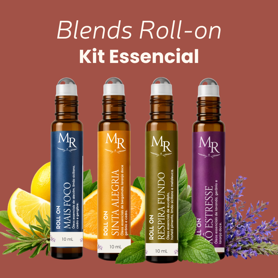 Kit Completo Aromaterapia 4 Roll-ons | Mais Economia e Bem-Estar Diário