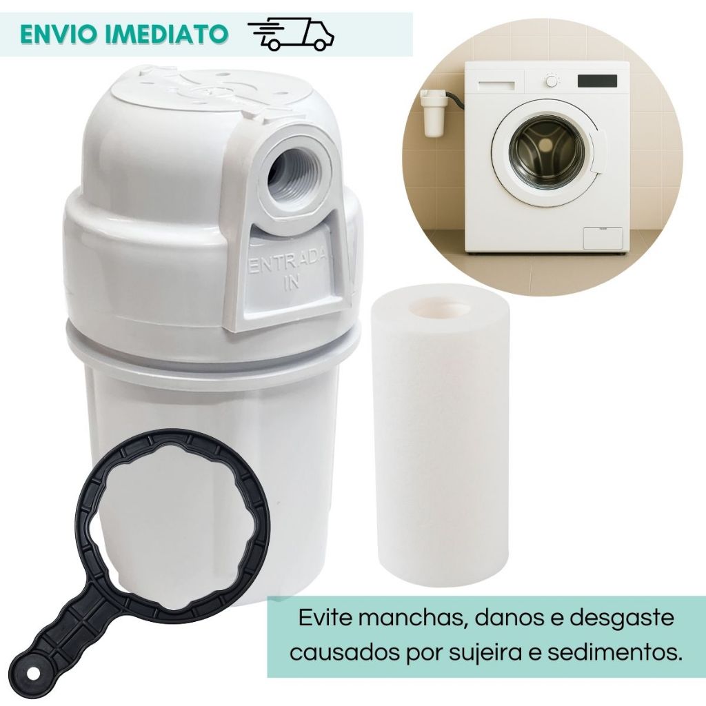 Filtro De Água para Máquina de Lavar Kit Completo 5 Polegadas Roupas Mais Limpas Menos Manutenção