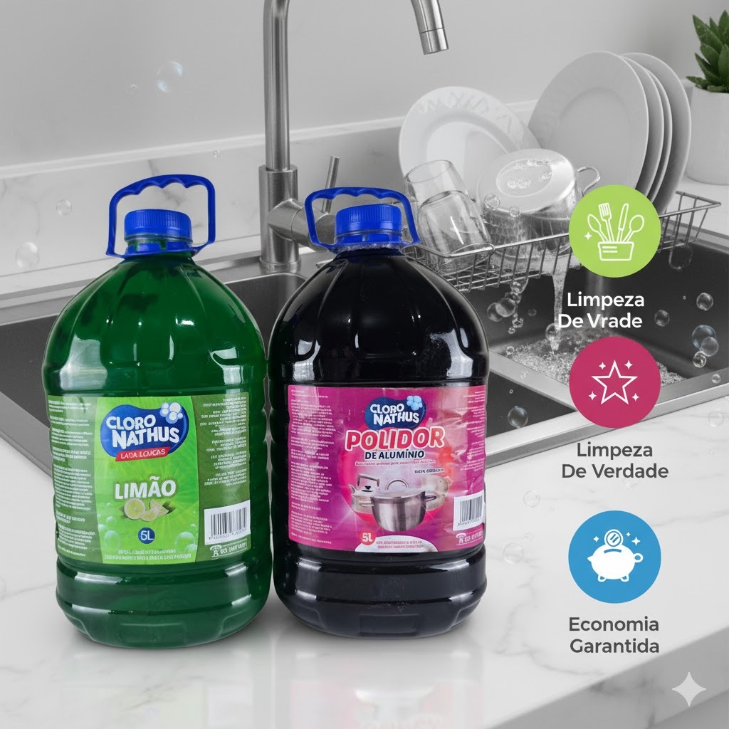 Kit Completo De Limpeza Detergente 5 L + Polidor 5 L – Mais Economia C/  Brilho Espelhado!