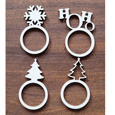 Kit 120 Peças Porta Guardanapo Anel Mesa Posta Branco uma face Sousplat - Supla - Souspla Madeira MDF 3mm Decoração